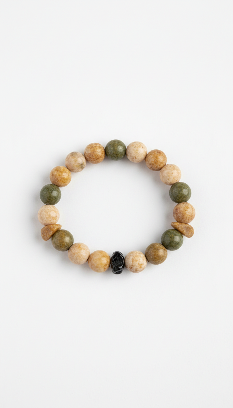 Natural Stone Bracelet With Onyx Beads