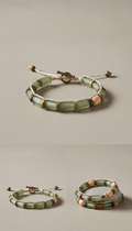 Glass and Wood Accent Bracelet