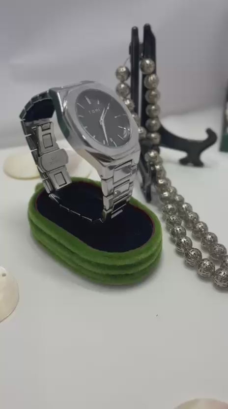 ساعة + مسبحة فضي